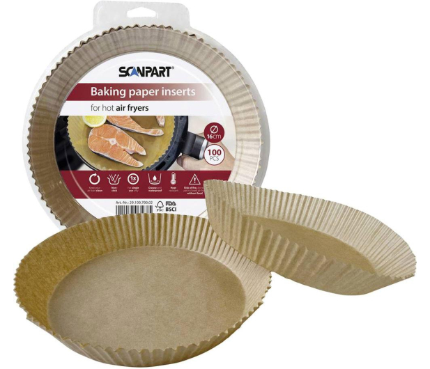 Scanpart Papier do air frayer 16 cm okrągły 100 szt. - 1369396 - zdjęcie